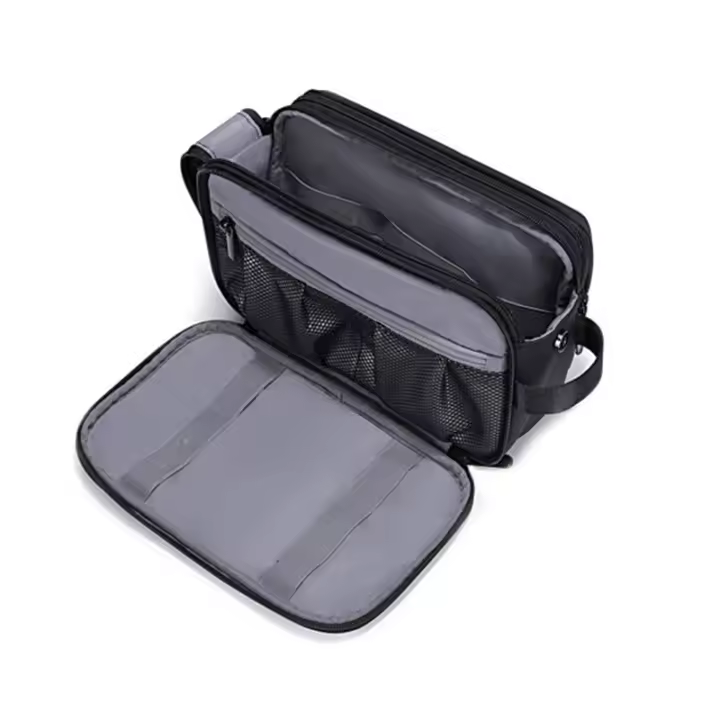 SSITO Neceser para hombre, neceser de viaje with Doble apertura with Cremallera, Gran Espacio de almacenamiento, 5L - 1