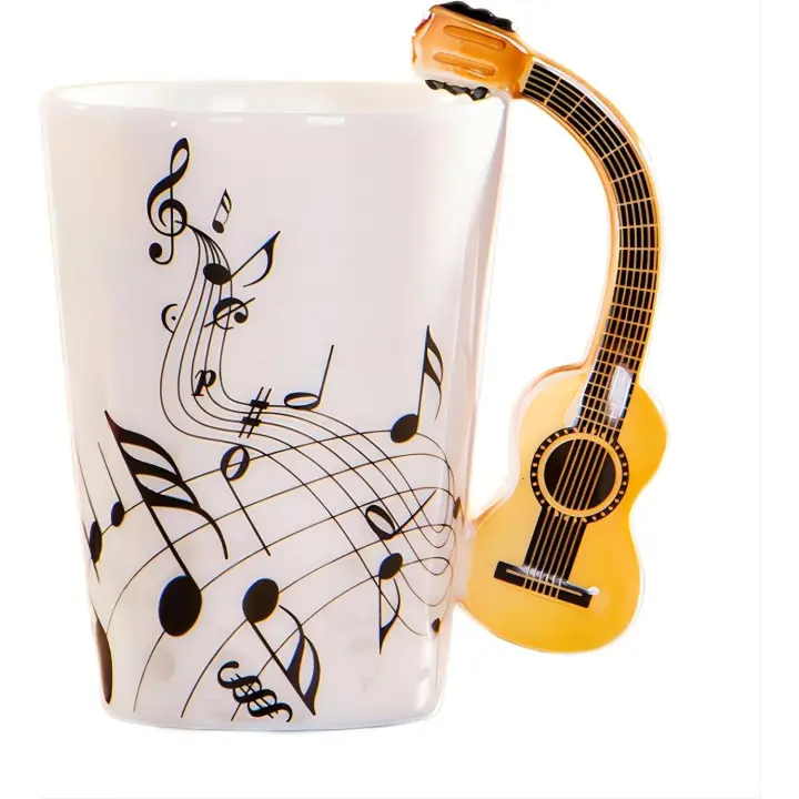Taza de Música Creative, violín, Guitarra, de Cerámica Taza, Tazas para Café, té, leche, Con ASA, Tazas de café, novedosos - 1