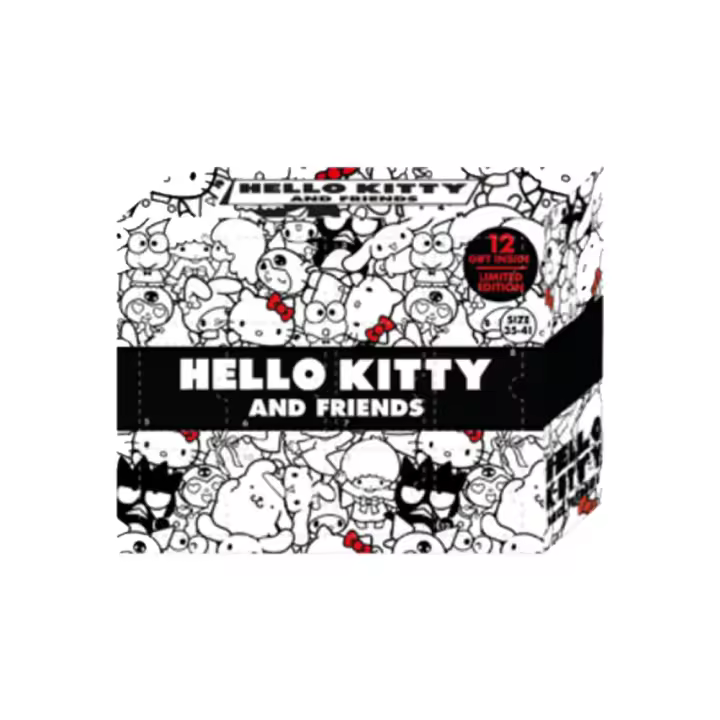 Calendario de Adviento Hello Kitty 12 días 2024 – 12 Pares de Calcetines, Edición Limitada, Talla 35-41, Diseño Exclusivo, Cerdá Group - 1