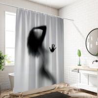 Cortina De Ducha Moderna Estilo Abstracto Sombra Humana 180x180cm Impermeable Y Antimoho Impresión De Sombra Humana Decorativa Para Baño - details 7