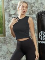 Chaleco De Deporte Para Mujer Sin Mangas Ajustado Para Yoga Fitness Pilates Entrenamiento Verano Camiseta Base Combinable - details 0