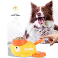 Máquina De Alimentación Interactiva Para Perros Y Gatos Pequeño Pato Amarillo Juguete Antideslizante Para Alimentar a Los Cachorros - details 1