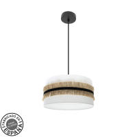 FABRILAMP - Colgante Angola 3xe27 Negro/blanco-yute Regx50x50cm - details 0