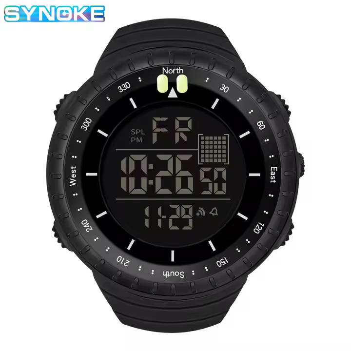 Reloj Deportivo Al Aire Libre Para Hombres Pantalla Grande LED Luminosa Resistente Al Agua Camuflaje Digital Con Alarmas Y Calendario - 1