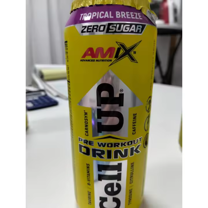AMIX CellUp Pre-Workout Drink 500ml | Bebida Energética Pre Entreno Tropical Breeze | Sin Azúcar | Energy Booster - 1