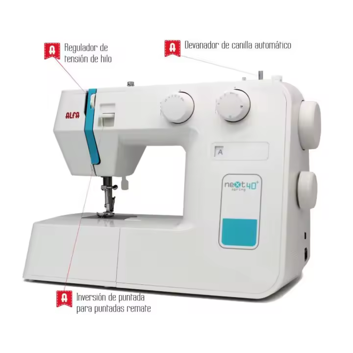 Máquina de coser Alfa Next 40 Spring Plus 34 puntadas, puntadas elásticas - 1