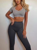 Pantalones De Yoga Para Mujer De Otoño E Invierno Cintura Alta Elasticidad Levantamiento De Caderas Secado Rápido Fitness Sin Costuras - details 9
