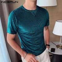 Camiseta Estilo Casual Para Hombres INCERUN Tees De Moda Con Cordón Cuello Redondo Estirable Tallas S-3XL Para Fiestas Y Mostrados - details 8