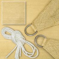 Toldo Vela de Sombreo Impermeable color Beige / Tierra triangular en diferentes medidas nortene, fabricado en polietileno con cuerdas de amarre 185g/m2 - details 1
