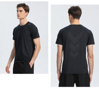 Camiseta De Correr Para Hombre Quick Dry Fitness Deporte Top Camiseta De Entrenamiento En El Gimnasio Transpirable Casual Sportswear Polyester - details 3