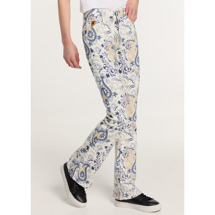 Jeans Flare de LOIS JEANS con Estampado Paisley y Tiro Corto, Tallaje en Pulgadas para Hombre