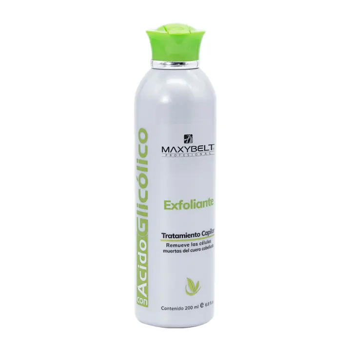 Maxybelt Profesional Tratamiento Capilar Exfoliante con Acido Glicólico 200ml - Remueve las células muertas del cuero cabelludo / Para eliminar el exceso de sebo en el cuero cabelludo. Para el pelo graso /Con ingredientes de origen natural. - 1