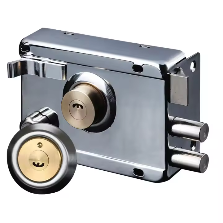 Cerradura De Puerta De Hierro Exterior Antirrobo Múltiple Seguridad Para Puerta De Madera Hogar Dormitorio Herramientas De Seguridad - 1