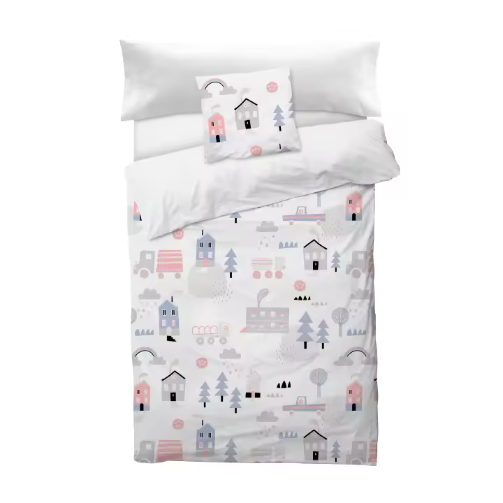 BOHEME - Funda Nórdica Infantil 100% Algodón Country White 155X220 - Suavidad y Estilo - 1