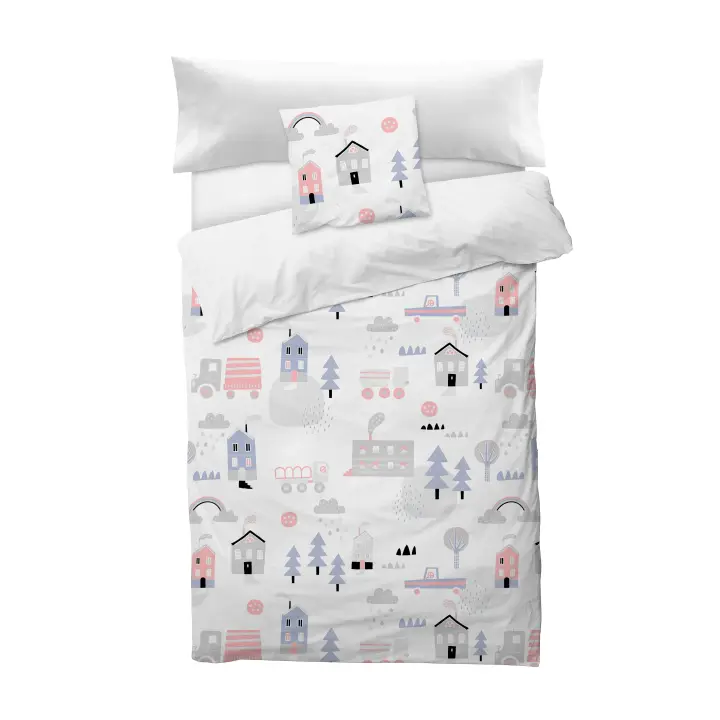 BOHEME - Funda Nórdica Infantil 100% Algodón Country White 155X220 - Suavidad y Estilo - 1
