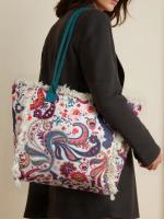 MEJORADA Tote Bag Grande - Bolso de Playa con Flecos, Estilo Bohemio y Colorido, Tamaño 55x35x20cm, Ideal para Playa, Compras y Uso Diario - details 9