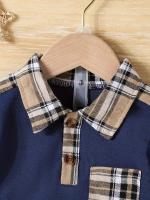 Conjunto De Verano Para Bebé Niño 2 Piezas Camisa Corta Con Reversa Y Pantalones Casuales Estilo Deportivo Comodidad Moda - details 2
