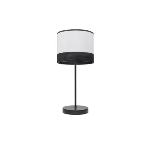 FABRILAMP Lámpara de Mesa Sobremesa Olga 1xe14 Negro/blanco-madera Negra 42x18x18 Cm - Elegante Diseño - 1