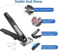 Tijeras De Uñas Rotativas 360 Grados En Acero Inoxidable Herramientas De Manicura Antisalpicaduras Multi-Angulo Para Dedos Y Pies - details 4