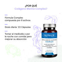 Colágeno Marino Hidrolizado +  Ácido Hialurónico Q10 Vit C E - Piel - Vitaminas C E y Q10 - 100%  Péptidos de Colágeno Tipo I - 60 Cápsulas Nutralie - details 1