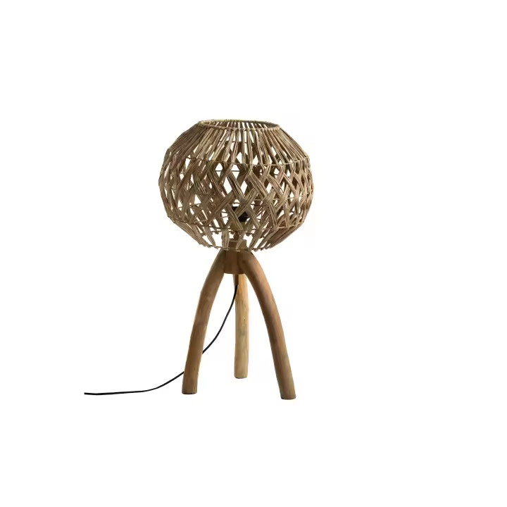LAMPARA MESA TRIPODE MADERA TEKA HM472415 FIJALO - 1