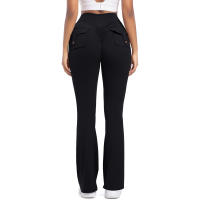 SSITO Mallas de gimnasio de pierna Ancha para Mujer, Mallas de Yoga de Alta elasticidad, sensación desnuda, ropa de trabajo de compresión para Fitness con bolsillos, pantalones de Yoga de pierna - details 8