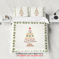 Juego De Cama Navideño 3 Piezas Con Patrón De Árbol De Navidad (1 Funda De Edredón + 2 Fundas De Almohada) Set De Ropa De Cama Suave Y Cómoda - details 2