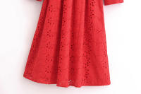 Vestido Largo De Estilo Europeo Y Americano Para Mujer Con Cinturón Y Bordado Manga Completa Moda De La Temporada De Otoño Ajustable Y Versátil - details 14