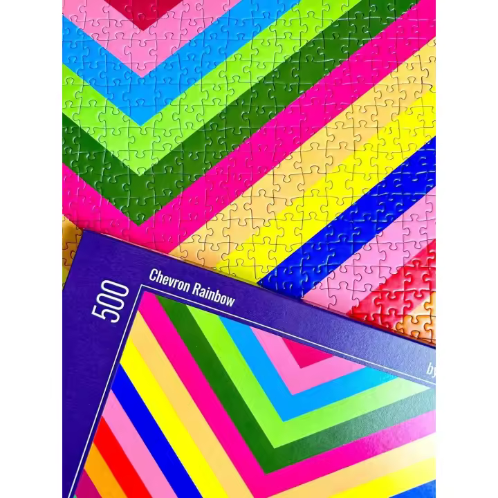 Rompecabezas Chevron Arcoiris de 500 piezas de Olé Puzzles - Puzzle Colorido Adultos Chevron Rainbow - 1