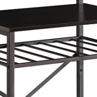 Estantería de Cocina, Estantería de Panadería, para Microondas, Botellero Regulable en Altura, Marcos Metálicos, Estilo Industrial, 58 x 39 x 144CM, Negro HBR003B - details 7