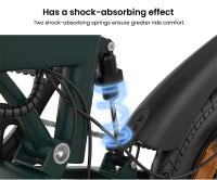 Bicicleta Eléctrica Plegable ESKUTE F200, Motor de 250W, Batería de 36V 7.8Ah, Neumáticos de 14 pulgadas, Velocidad Máxima de 25 km/h, Autonomía de 50 km, Frenos de Disco Mecánicos, Pantalla LCD - details 5