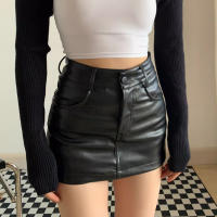 Shorts De Cuero PU Para Mujer Cintura Alta Moda Verano Pantalones Cortos De Encaje Con Bolsillos Comodidad A-Line Longitud De Rodilla - details 1
