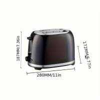 Tostadora 850W con 2 Clip para Sandwich, Tostadora de Ranuras con Pinza de Rejilla, 7 Nivel de Tostaduras y 4 funciones, Hornear, Calentar, Descongelar y Cancelar, Pequeños Aparatos Electrodomestico para Cocina, Calentar Pan de Molde para Desayuno, Negro - details 7