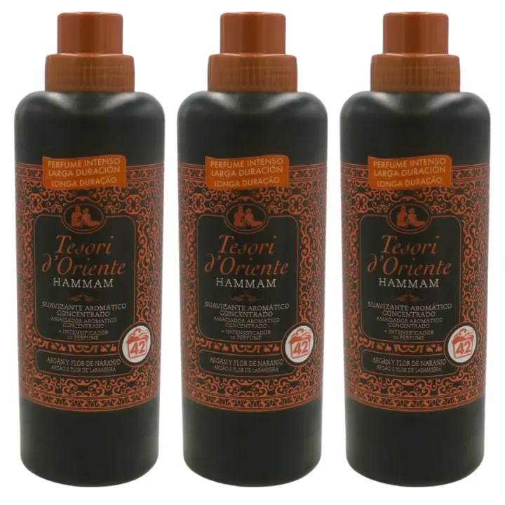Pack de 3 Suavizantes Tesori d'Oriente Hammam – Suavizante Argán y Flor de Naranjo, 760ml. Perfume Intenso y Envolvente que Impregna tus Tejidos, Ofreciendo una Experiencia Única de Bienestar y Armonía Inspirada en los Rituales del Hammam aromatica - 1
