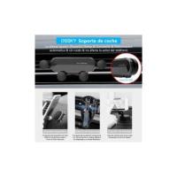 Soporte Móvil Coche, Soporte Telefónico Coche Gravity con Rotación 360 °, Universal Soporte Móvil Coche Compatible con iPhone,Samsung,Huawei, Xiaomi [4,7 ''at 6,8'' Pulseras]-Negro - details 2