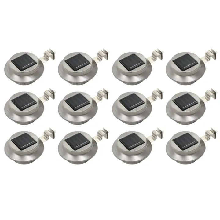 vidaXL Lámparas solares redondas de exterior 12 uds LED 12 cm - 1