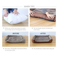 Cama Para Perro Cuadrada Grande Con Forro Térmico Lavable Y Cierre De Cremallera Antideslizante Para Invierno Matrícula De Mascota - details 1