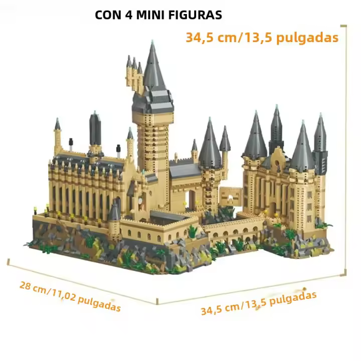 Bloques De Construcción MOC Castillo De Magia Escuela De Brujería Torre Del Reloj Escenario Educativo Para Niños Juguete De Montaje De Bloques Micro Modelo Regalo - 1