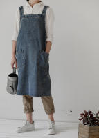 Delantal De Lona Algodón Puro Lavado Vaquero Para Publicidad Y Cocina Bib Overalls Material De Algodón Origen China - details 4