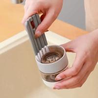 Cepillo Multifuncional Flexible Para Huecos De Vaso Cubierta De Vaso Groove Nipple Botella Cepillo De Limpieza Para El Hogar Con Cerdas Suaves Herramienta De Cocina - details 12