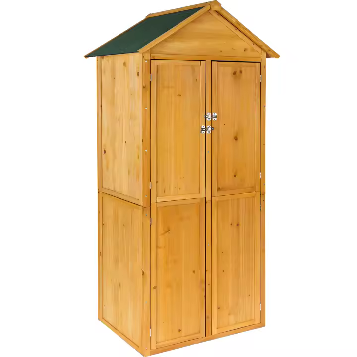 Tectake - Caseta para herramientas jardín  Tejado con lámina de betún  Madera de conífera impregnada  Amplio y práctico - 1