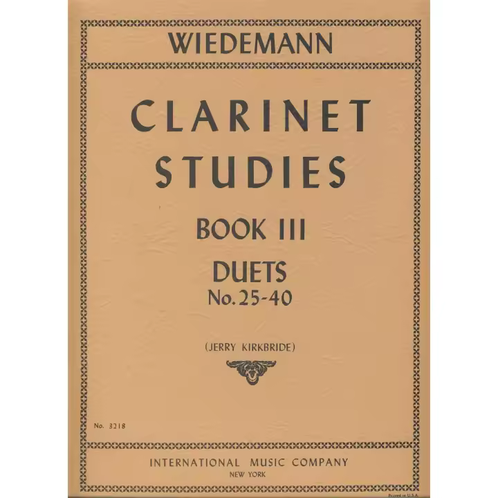 WIEDEMANN L.-Estudios Teoricos y Practicos Vol.3: nº 25 al 40 para 2 Clarinetes (Kirkbride) - 1