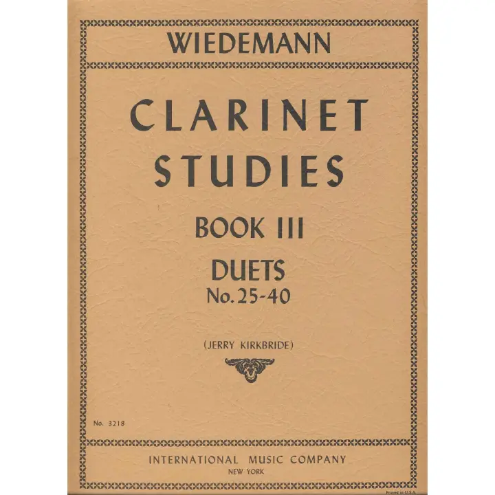 WIEDEMANN L.-Estudios Teoricos y Practicos Vol.3: nº 25 al 40 para 2 Clarinetes (Kirkbride) - 1