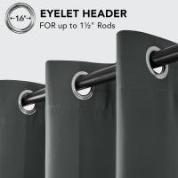 Cortinas de encaje confeccionadas con anillos cortinas térmicas para dormitorio sala de estar 42x90 pulgadas gris oscuro conjunto de 2 - details 2