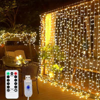 Luz De Encaje LED Para Cortina 6M 8 Modos Decoración De Año Nuevo Fiesta Navidad Boda Y Hogar Guirnalda De Farolillos Navideños - details 1