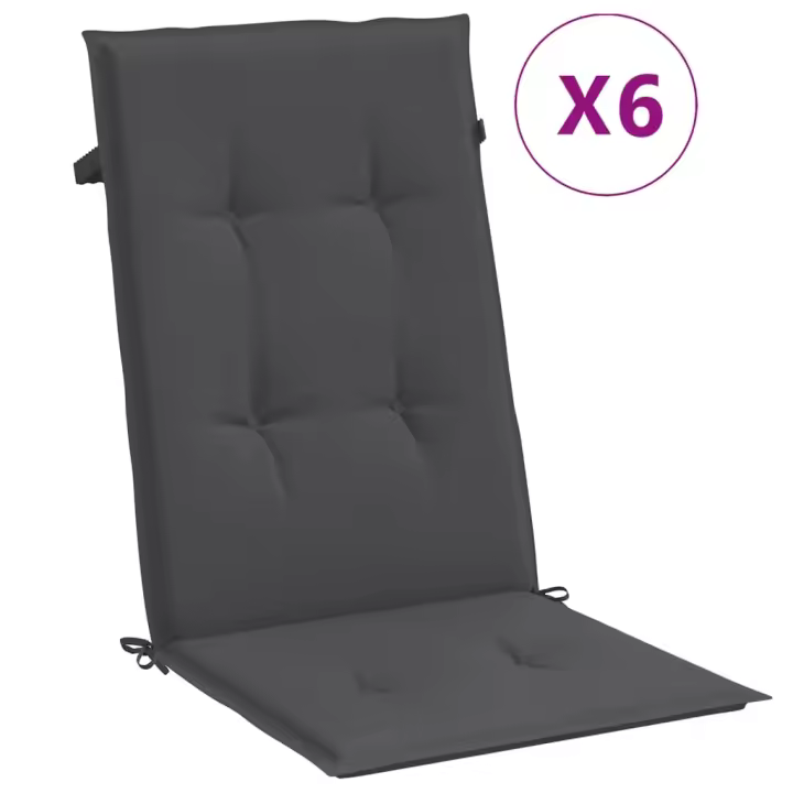 Fundas Silla respaldo Tall 6 UDS lona gris antracita melange - 1
