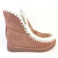 Botines de Mujer, Invierno, Cuña Interior, Antelina Rosa, Negros, Beige, Australiano , Punta Redonda, Forrado con Pelo Interior - details 0
