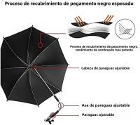 Parasol Para Carritos De Bebé Con Pinza Protección UV Ajustable En 360 Grados Sombrilla Universal Para Silla De Paseo Infantil - details 2