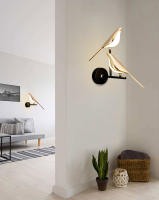 Lámpara De Pared LED Toque Magpie Bird Rotación 360° Para Sofá Cama Interior Iluminación De Interiores Metal Dorado Plata - details 20