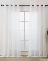 Cortinas blancas para sala de estar, modernas cortinas de tul con ojales para ventanas de dormitorio, juego de 2, largo140*270cm - details 0